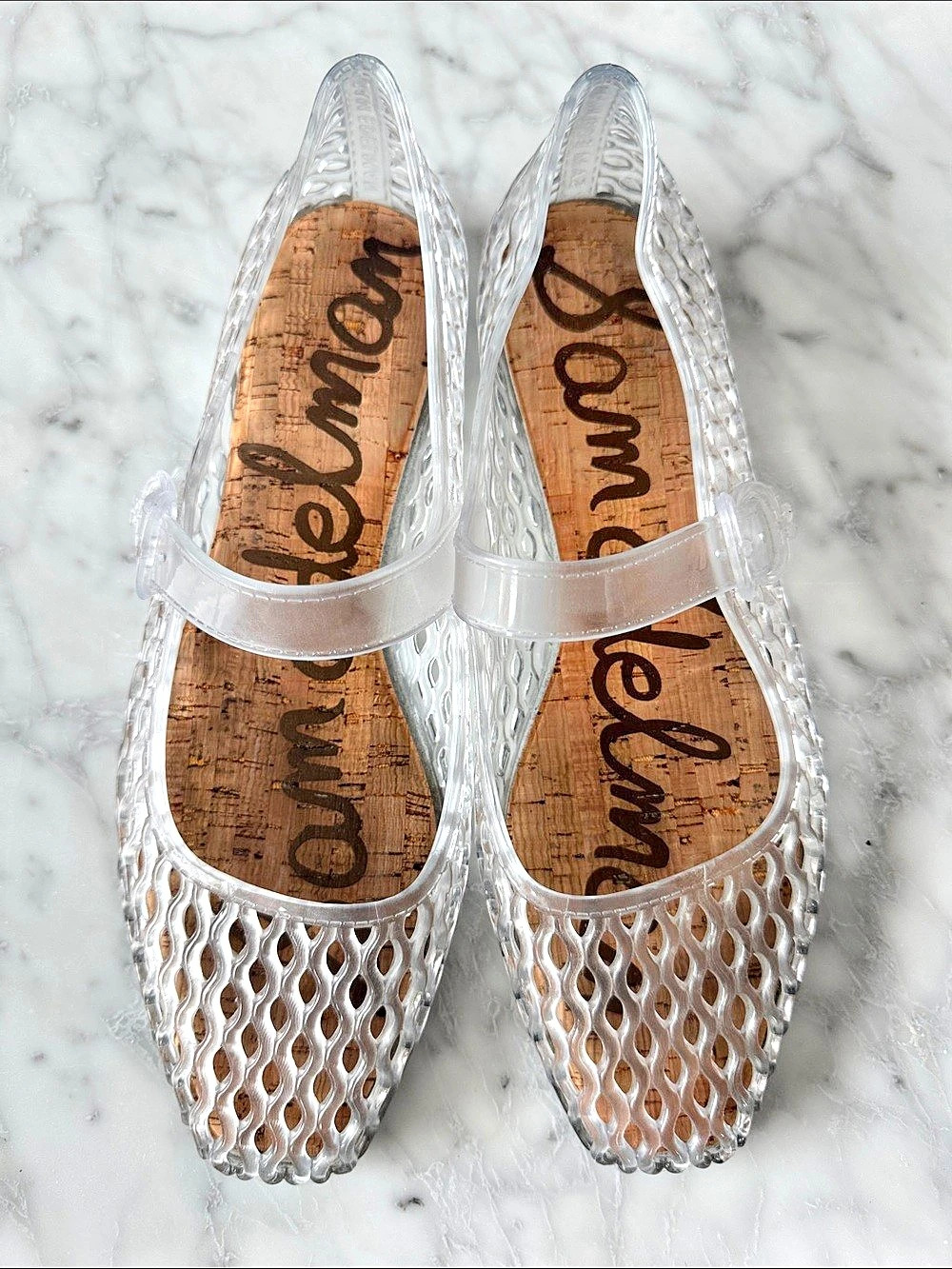 🌼SAM EDELMAN🌼 Michaela Women’s Clear Jelly Mary Jane Flats, Size 9